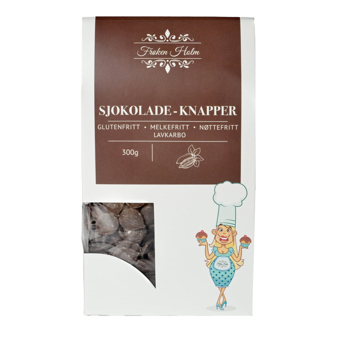 Sjokolade-knapper 300g - Frøken Holm