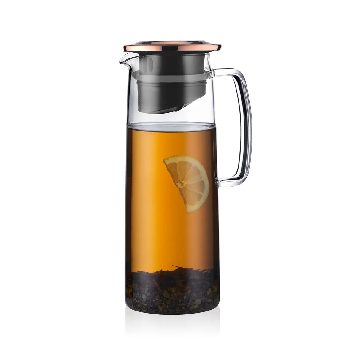 BIASCA, Infusionkanne til iste i glass, m/ kobberlokk og filter, 1,2L