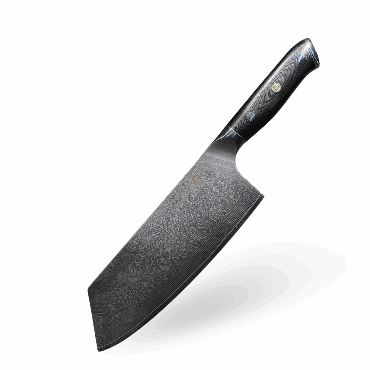 Minshitsu Black Sand Butcher Kniv Damascus - Carbon center