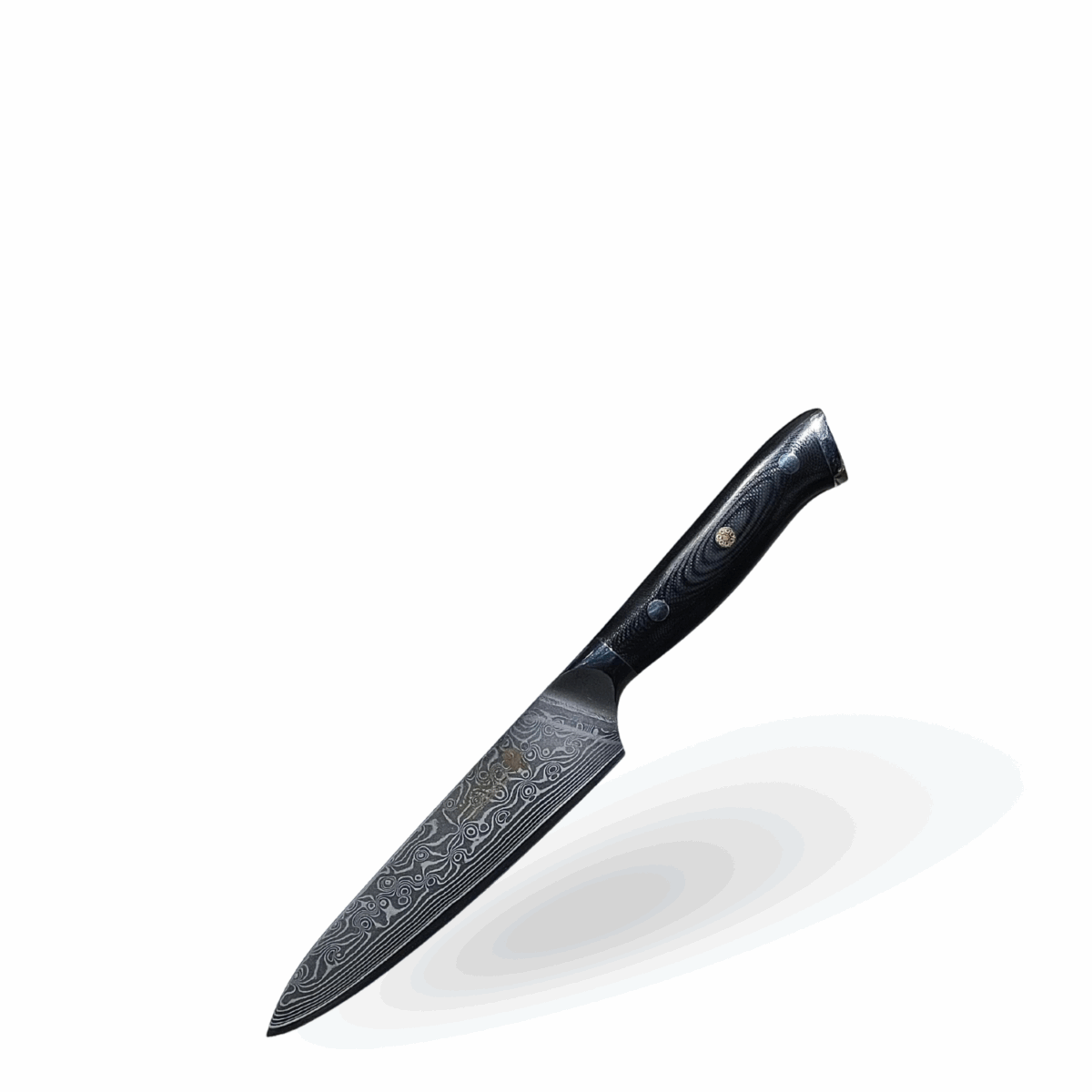 Minshitsu Black Sand Utility Kniv Damascus 12 cm