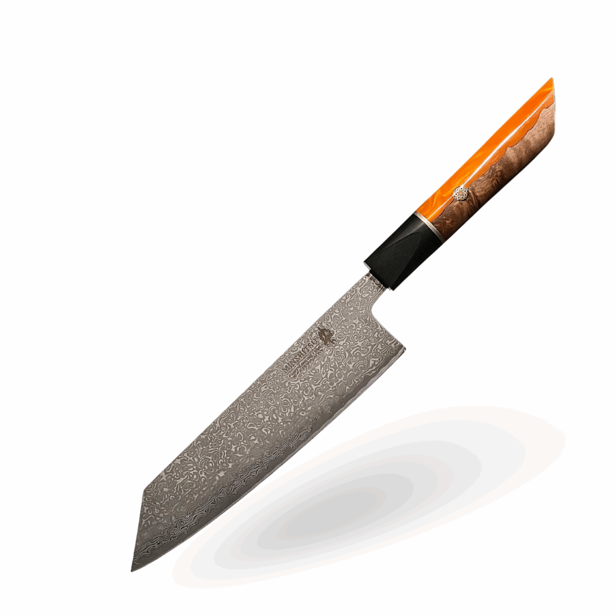Minshitsu Oriental - Orange Star Kokkekniv - Kirisuke 20 cm Damascus Stål