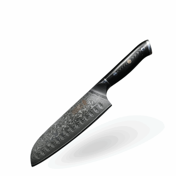 Minshitsu Black Sand Damascus 20 cm - Santoku
