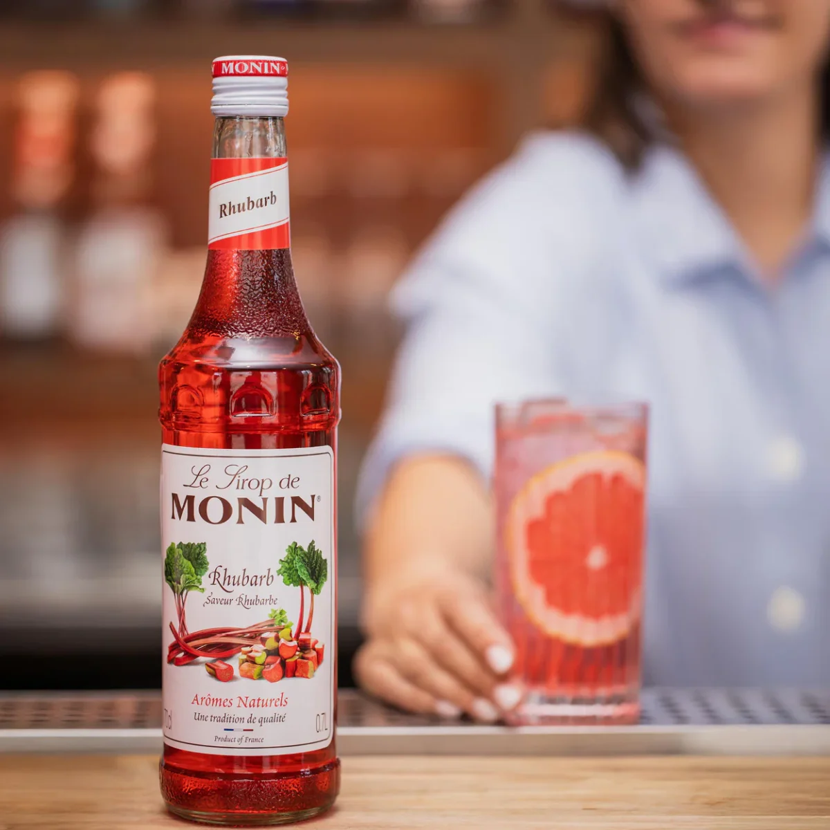 Monin Rabarbra Sirup 70cl (rhubarb) - Bilde 2